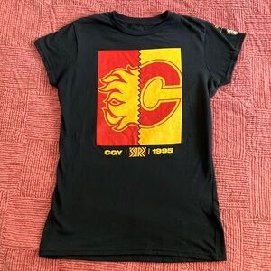 Calgary Flames Women’s Adidas Black Cotton T-Shirt